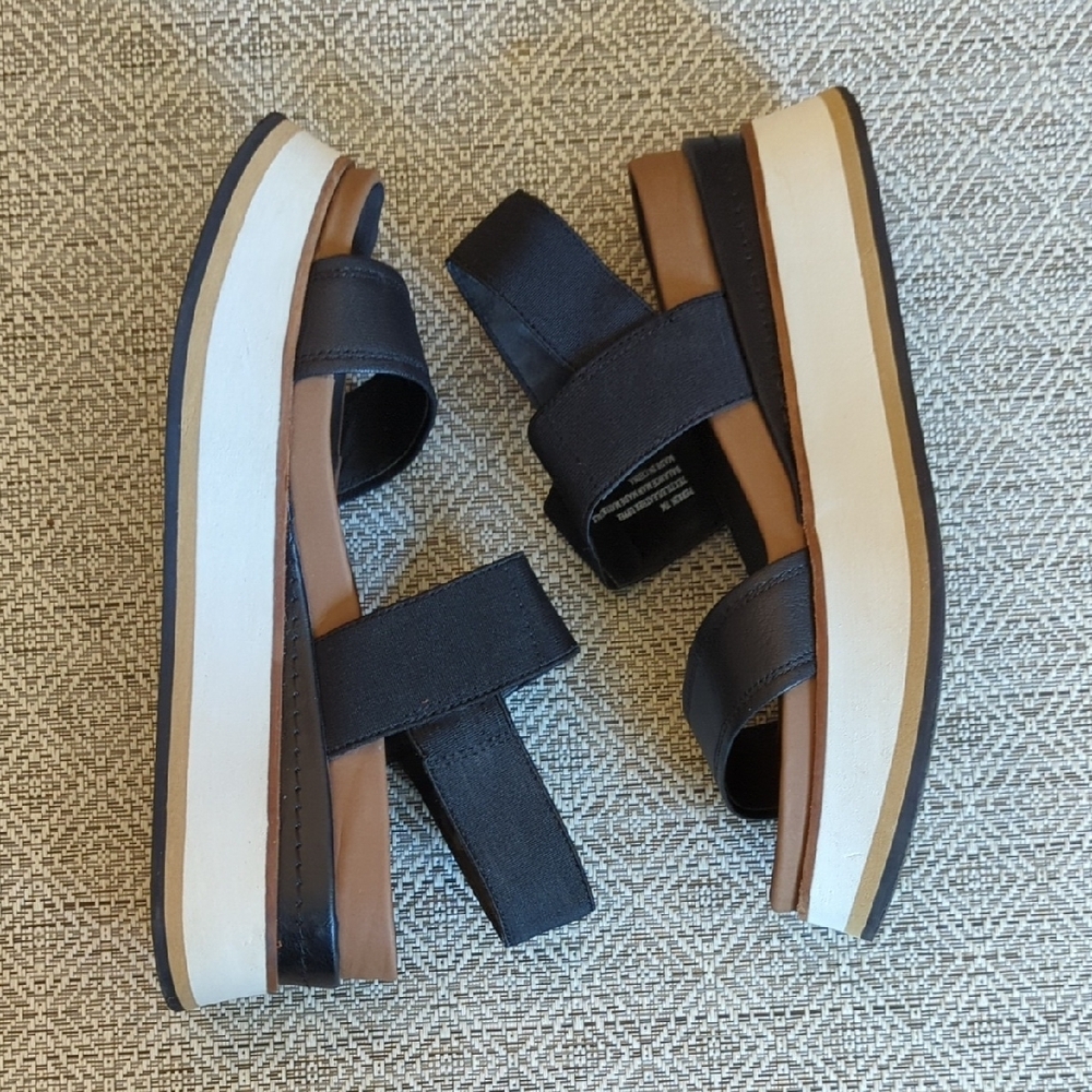 Womens Black Platform Slingback Sandals - Picture 5 of 7